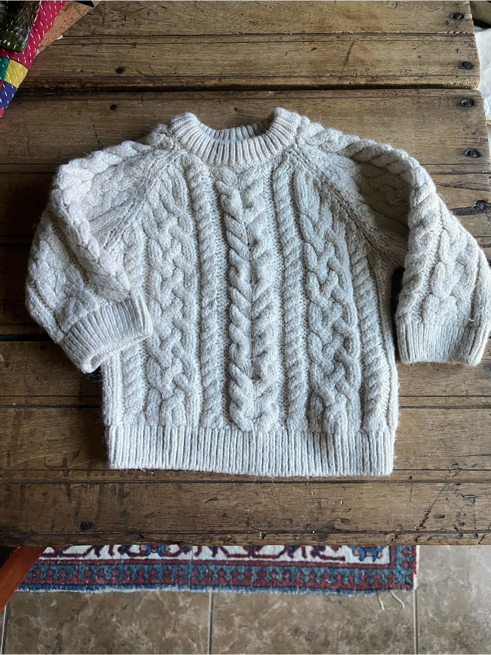 Zara Cream Cable Knit Baby Sweater